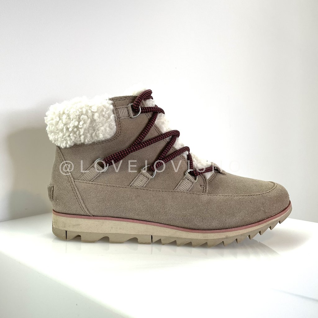 Cabincore | Sorel Shearling Suede Winter Boot | Tan Beige Utility Waterproof